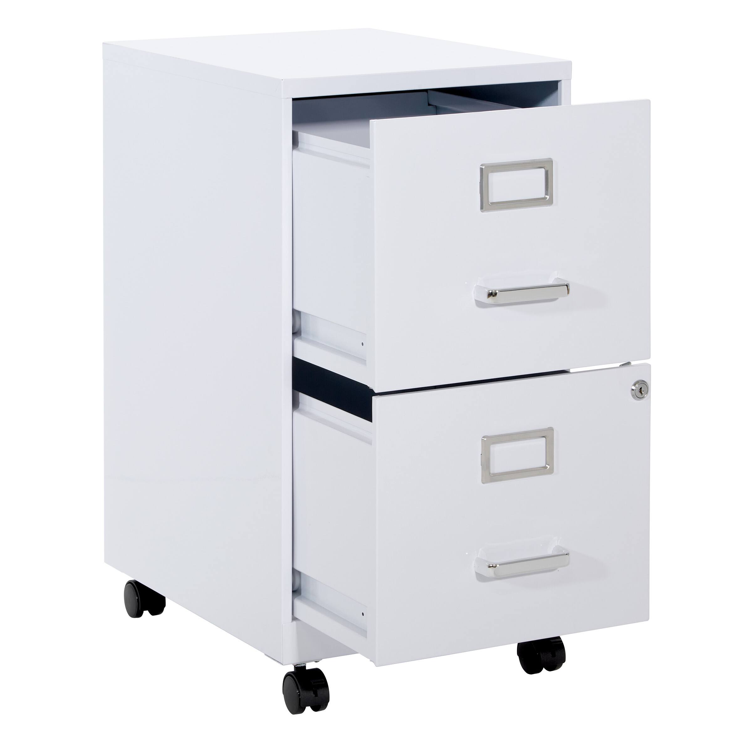 Alt View 14. OSP Home Furnishings - 2 Drawer Mobile Locking Metal File Cabinet - White.