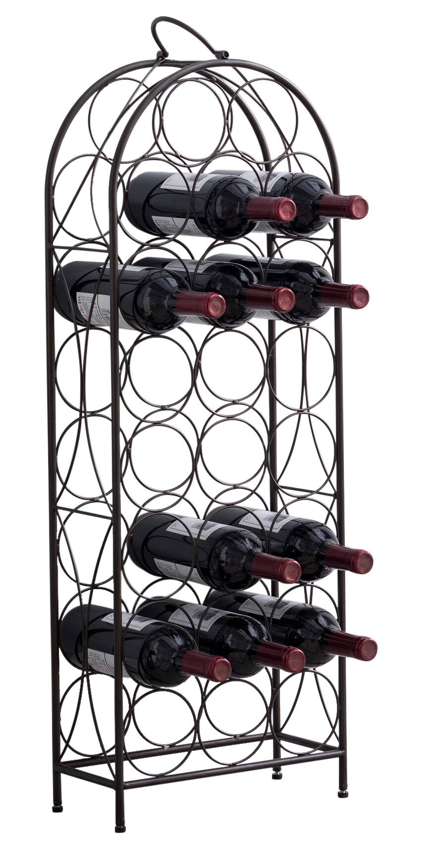Angle. Kings Brand Furniture - Kings Brand Furniture - 23 Bottles Freestanding Floor Metal Wine Rack Stand - Liquor Bottle Holder Stand - Pewter - Dark Grey.