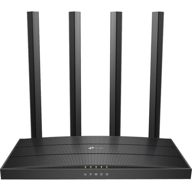 Front. TP-Link - TP-Link Archer A6_V3 - Wi-Fi 5 IEEE 802.11ac Ethernet Wireless Router - Dual Band MU-MIMO Wireless Internet Router - 4 x - Unknown.