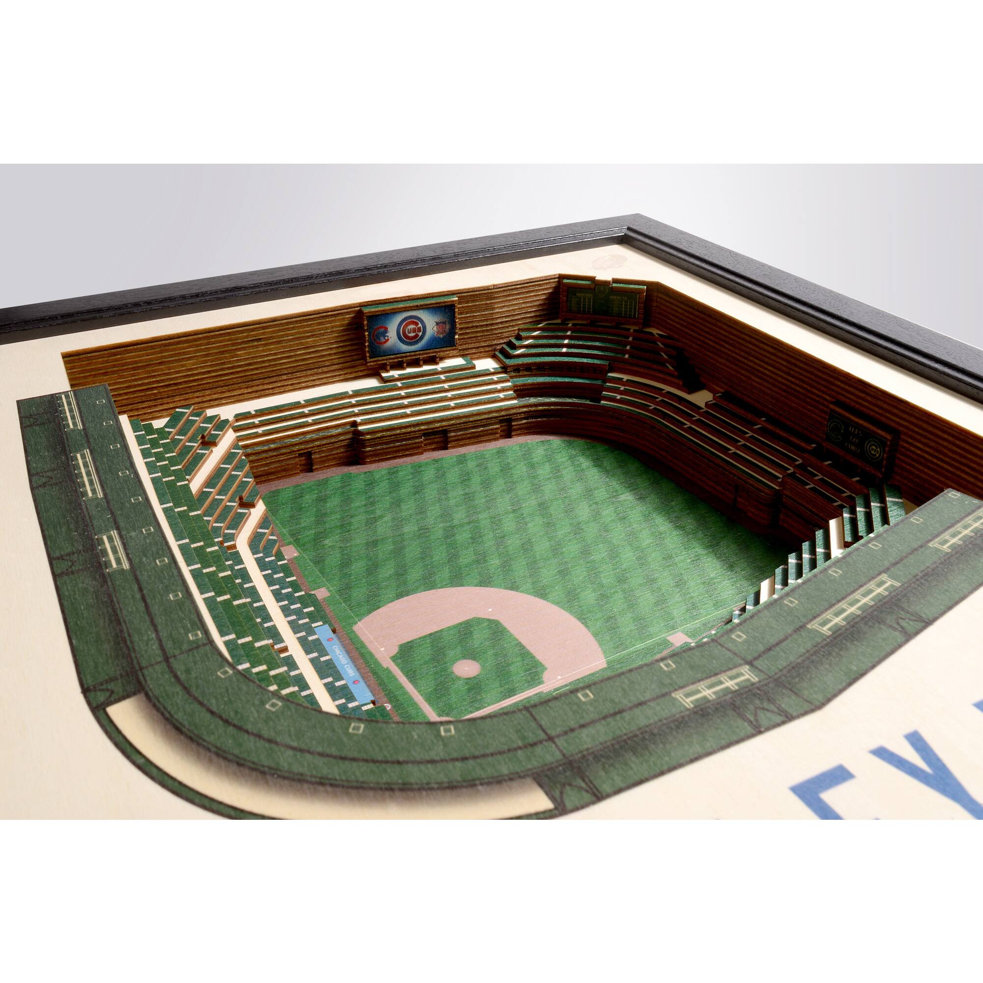 Alt View 2. YouTheFan - Chicago Cubs 25.5" x 19.5" Wrigley Field Stadium Views Wall Art - Multicolor.