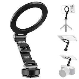 Neewer - Magnetic Tripod Phone Mount with Cold Shoe Adapter, MagSafe/Android, CA163 - Black