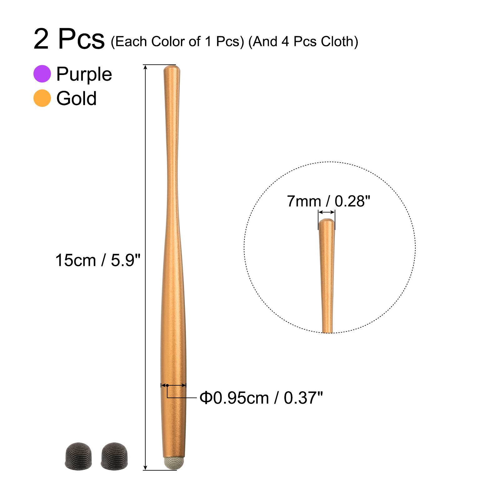 2 Pcs (Each Color of 1 Pcs) (And 4 Pcs Cloth)  
Purple Gold  
7mm / 0.28"  
15cm / 5.9"  
Φ0.95cm / 0.37"