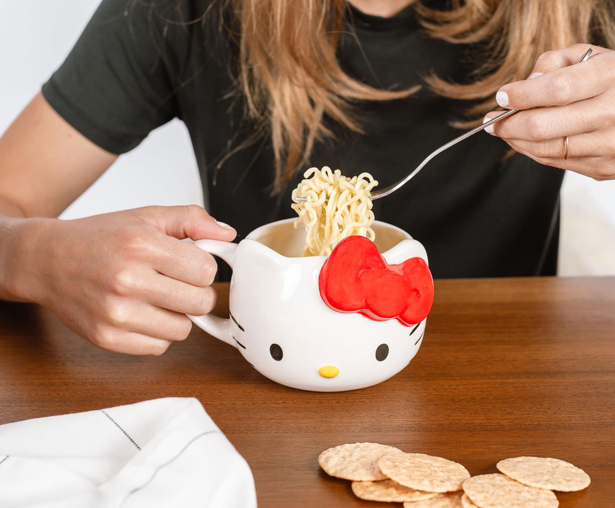 Alt View 3. Silver Buffalo - Hello Kitty Red Bow Ceramic 3D Molded Mug | Holds 22 Ounces - Red.