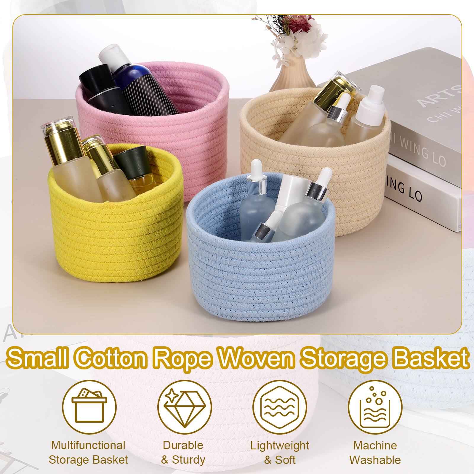 ARTS S CHI WING LO ING LO

Small Cotton Rope Woven Storage Basket

Multifunctional Storage Basket
Durable & Sturdy
Lightweight & Soft
Machine Washable