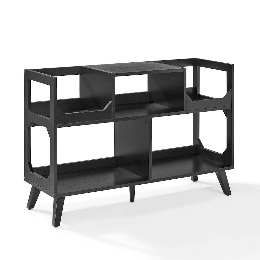 Alt View 4. Crosley Furniture - Asheville Large Record Player Stand With Vinyl Storage - Black.