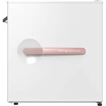Front. Frigidaire - Frigidaire EFR197RGWHIT 1.6 Cu. Ft. White Retro Compact Refrigerator with Side Bottle Opener - White/Rose Gold.