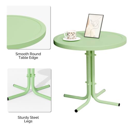 Smooth Round Table Edge  
Sturdy Steel Legs