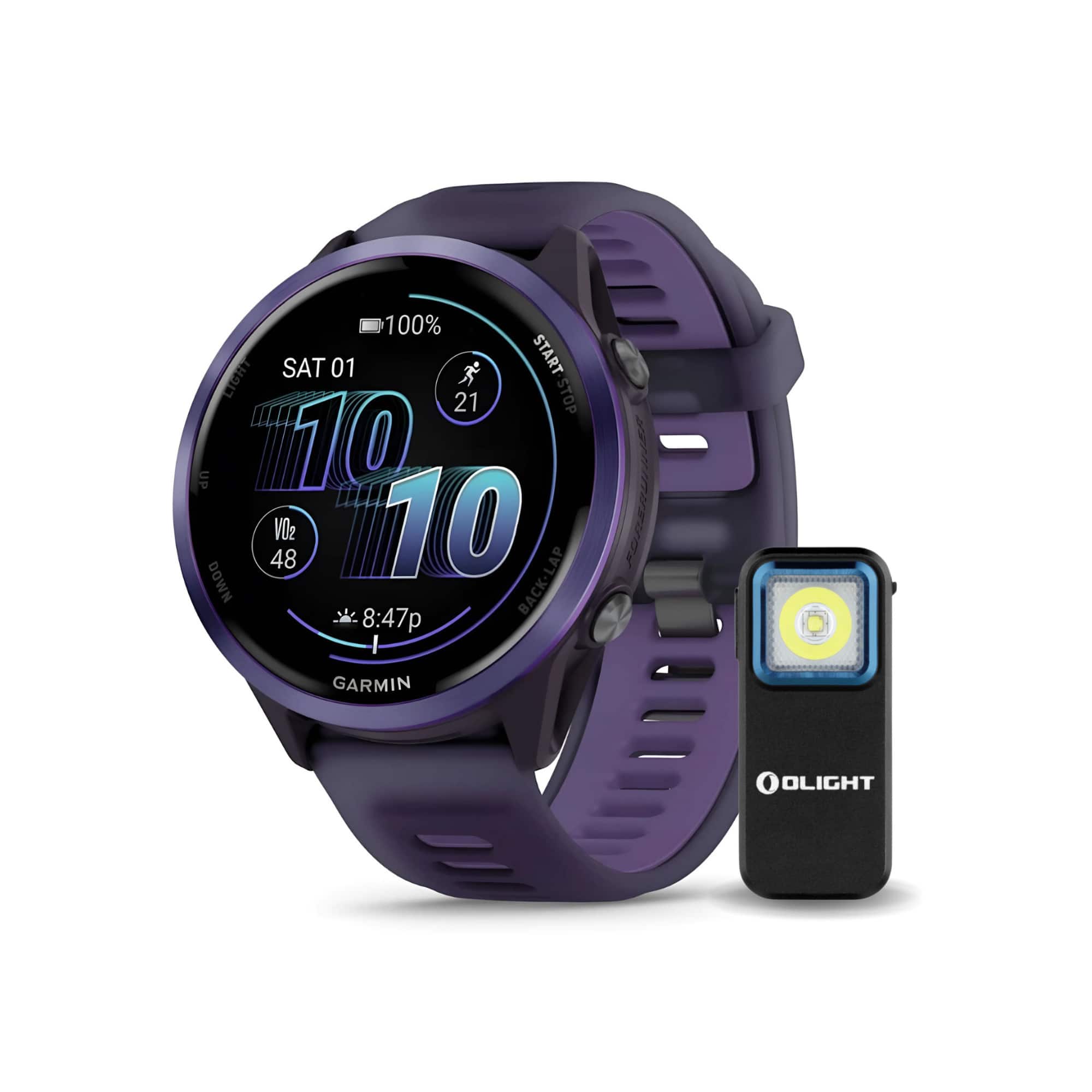 Garmin - Forerunner 570 - 47mm Indigo Aluminum Bundle with Clip-On Flashlight - Indigo - (2025) price history on PriceWatchPro