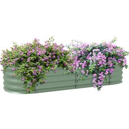 Outsunny - 5' x 2' x 1' Galvanized Raised Garden Bed Kit, Outdoor Metal Elevated Planter Box with Safety Edging - Green