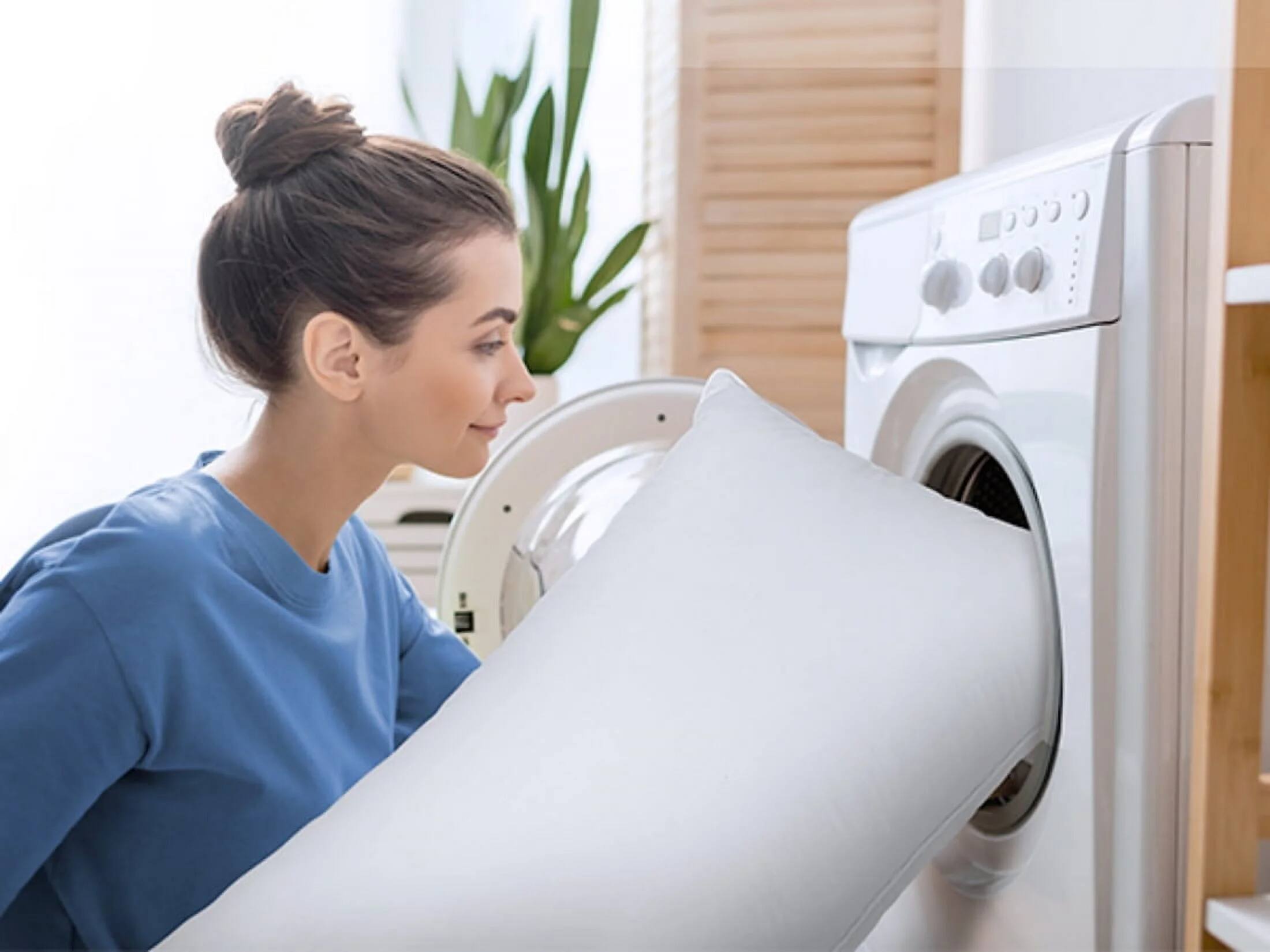 Alt View 6. COQOOL - Goose Feather and Down Pillows Queen Size Set of 2 Luxury Hotel Bed Pillows with Cotton Cover - White.