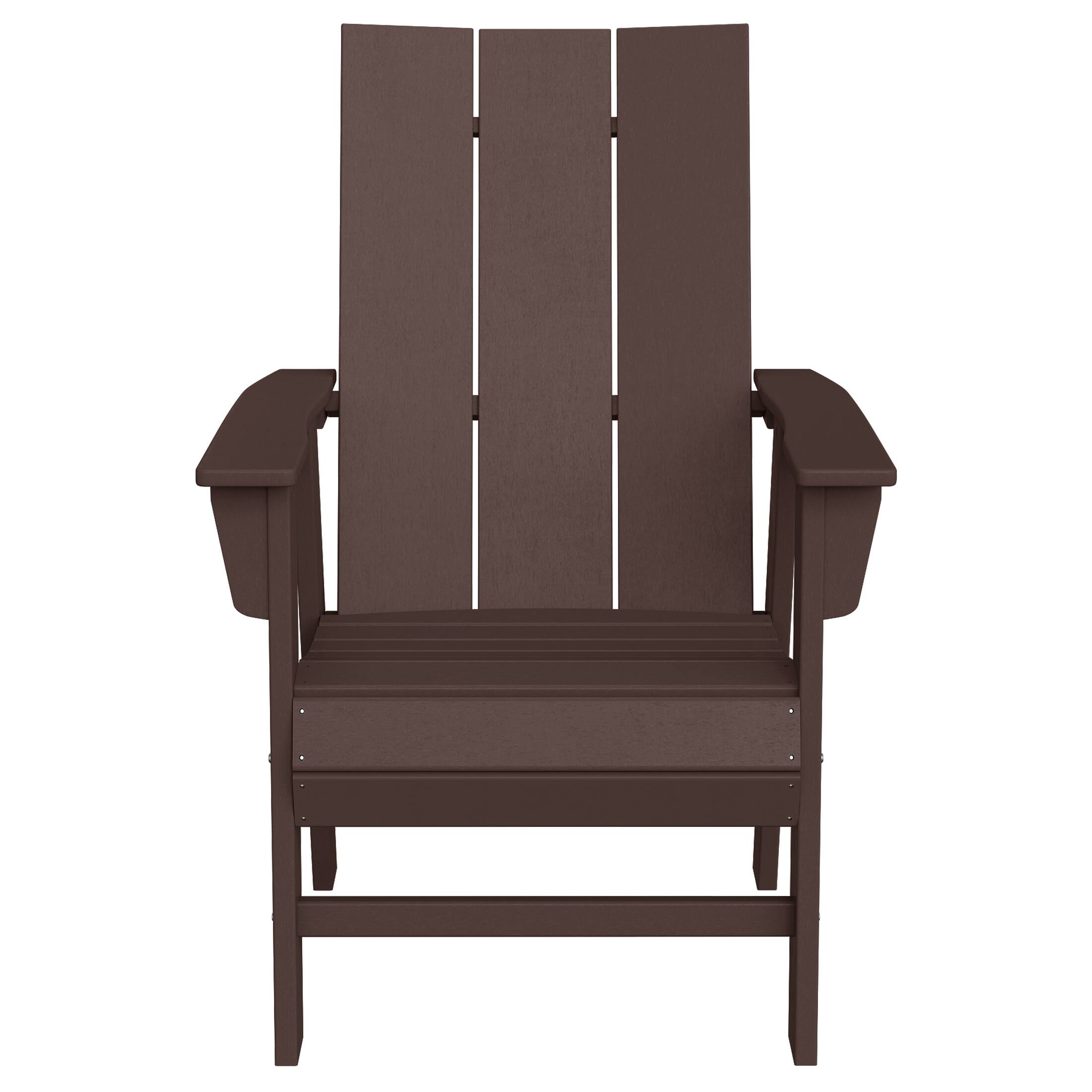Left. WestinTrends - WestinTrends Ashore Outdoor Patio HDPE Plastic Modern Adirondack Dining Chairs (Set of 2) - Dark Brown.