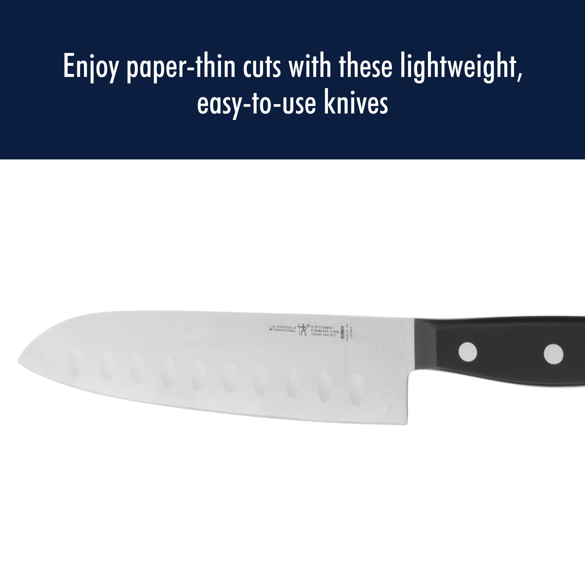 Enjoy paper-thin cuts with these lightweight, easy-to-use knives