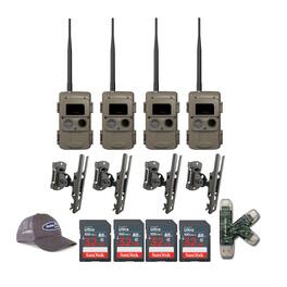 Cuddeback - CuddeLink Wireless Trail Camera w/Mount, and SD Card Bundle (4 Pack) - ACUD-LL-2A-TM-4