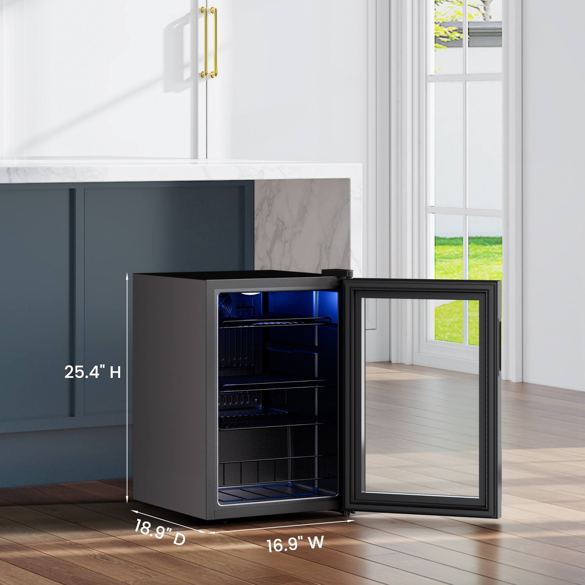 25.4" H  
18.9" D  
16.9" W