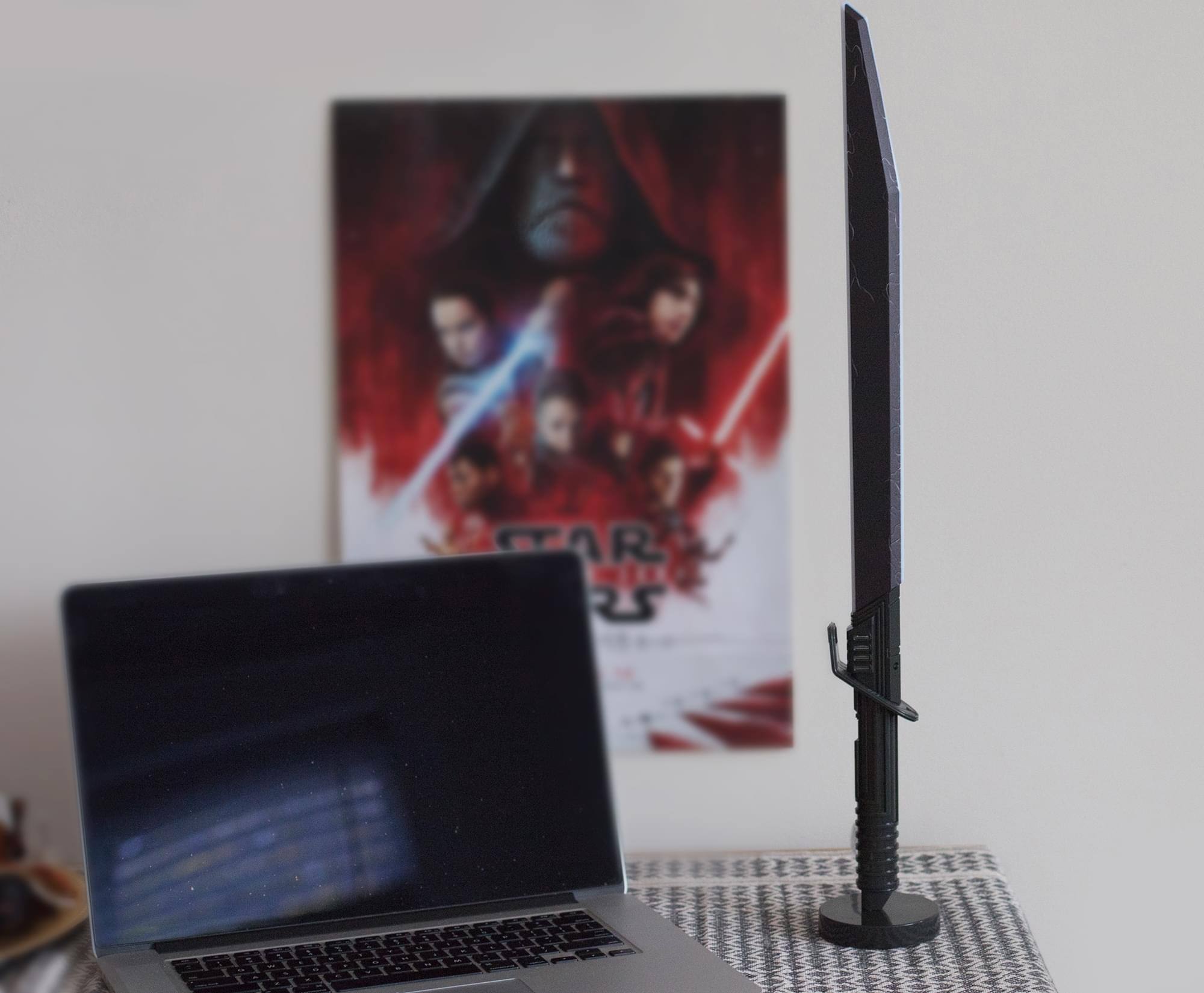 Alt View 3. Ukonic - Star Wars: The Mandalorian Darksaber 24-Inch LED Desk Light Lamp - Black.