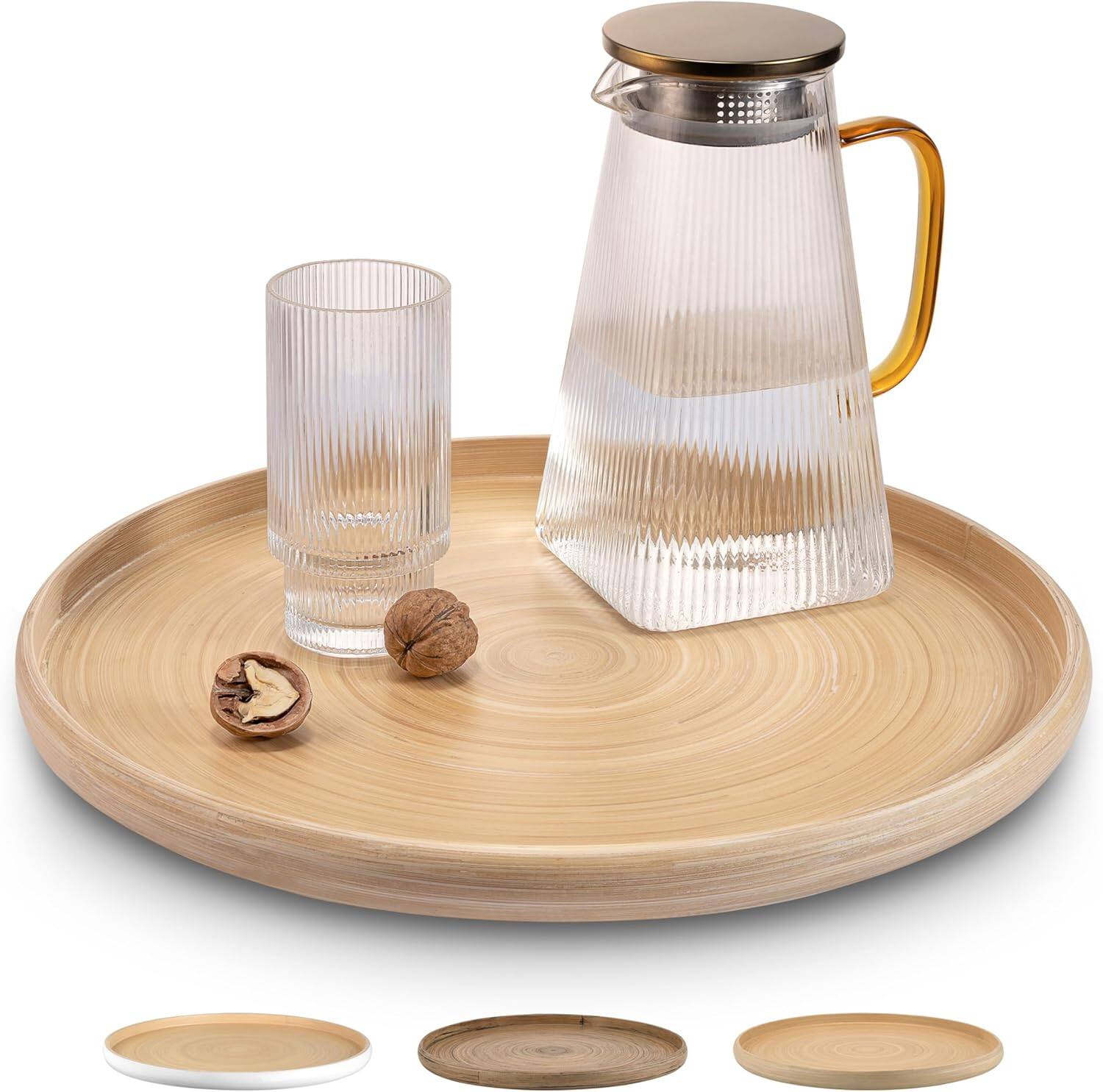 Front. Lexa - Bamboo Serving Tray, 16 Inch, Natural Bamboo - Natural.