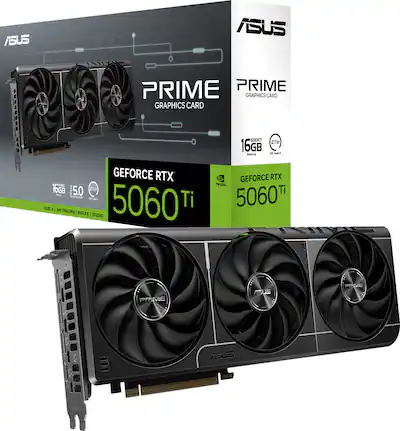 ASUS PRIME NVIDIA GeForce RTX 5060 Ti 16GB GDDR7 PCI Express 5.0 ASUS PRIME NVIDIA GeForce RTX 5060 Ti 16GB GDDR7 PCI Express 5.0