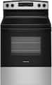 Amana - 30 in. Wide 4 elements 4.8 cu. ft. Freestanding Electric Range with Extra-Large Oven Window - Stainless Steel