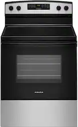 Amana - 4.8 Cu. Ft. Freestanding Electric Range with Extra-Large Oven Window - Stainless Steel - Front_Zoom