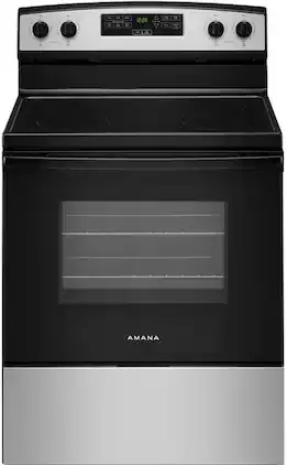 Amana - 4.8 Cu. Ft. Freestanding Electric Range with Extra-Large Oven Window - Stainless Steel