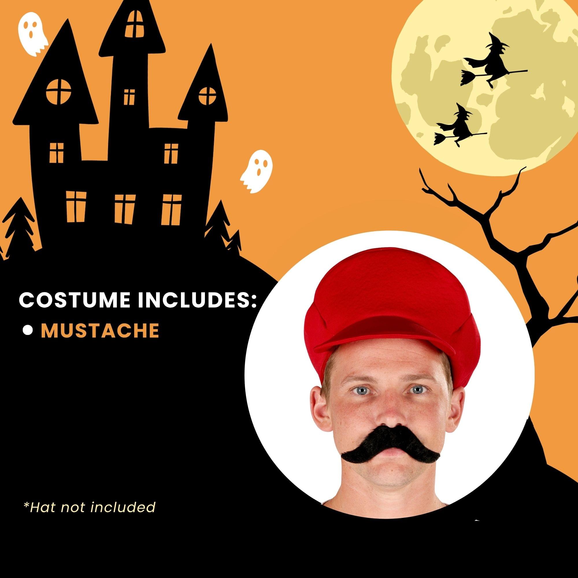 COSTUME INCLUDES:  
- MUSTACHE  

*Hat not included