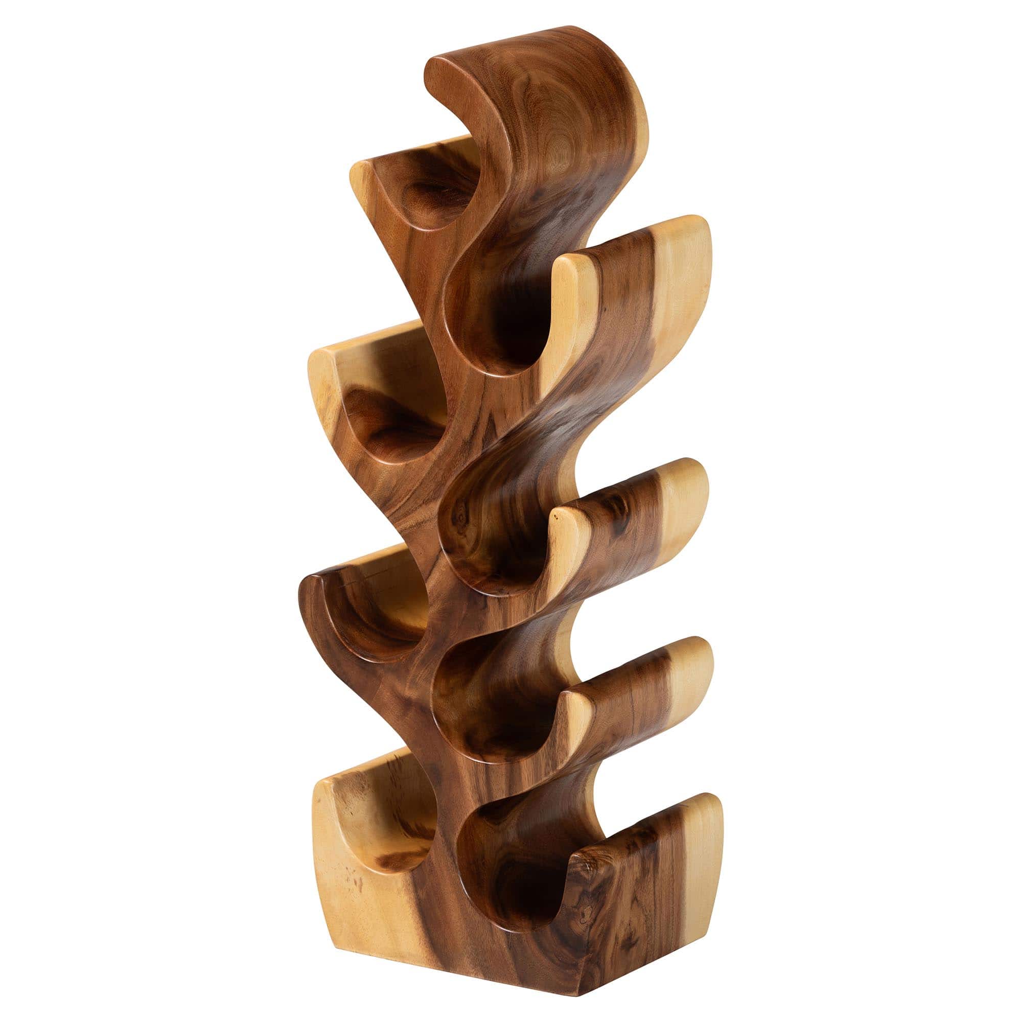 bali & pari - Matana Suar Wood Wine Rack with 8-Bottle Capacity - Natural