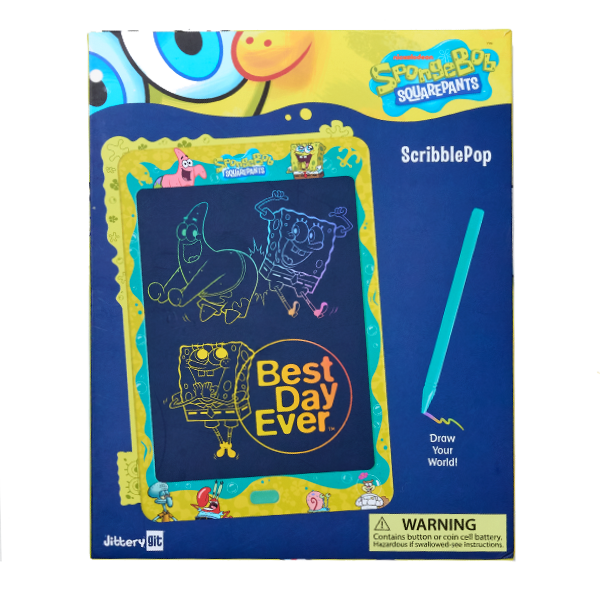 SpongeBob SquarePants  
ScribblePop  
Best Day Ever  
Draw Your World!  
Jittery git  
WARNING: Contains button or coin cell battery, Hazardous if swallowed - see instructions