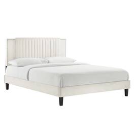 Modway - Zahra Channel Tufted Performance Velvet Twin Platform Bed - White