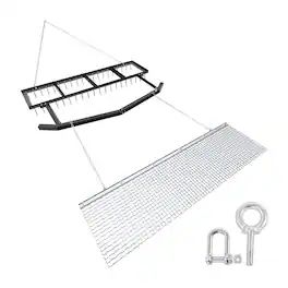 VEVOR - Drag Harrow, 6 ft Tow-Behind Driveway Grader with Chain Harrow, Adjustable Width & 80lbs Load Capacity, Heavy Duty Lawn - Black + Silver