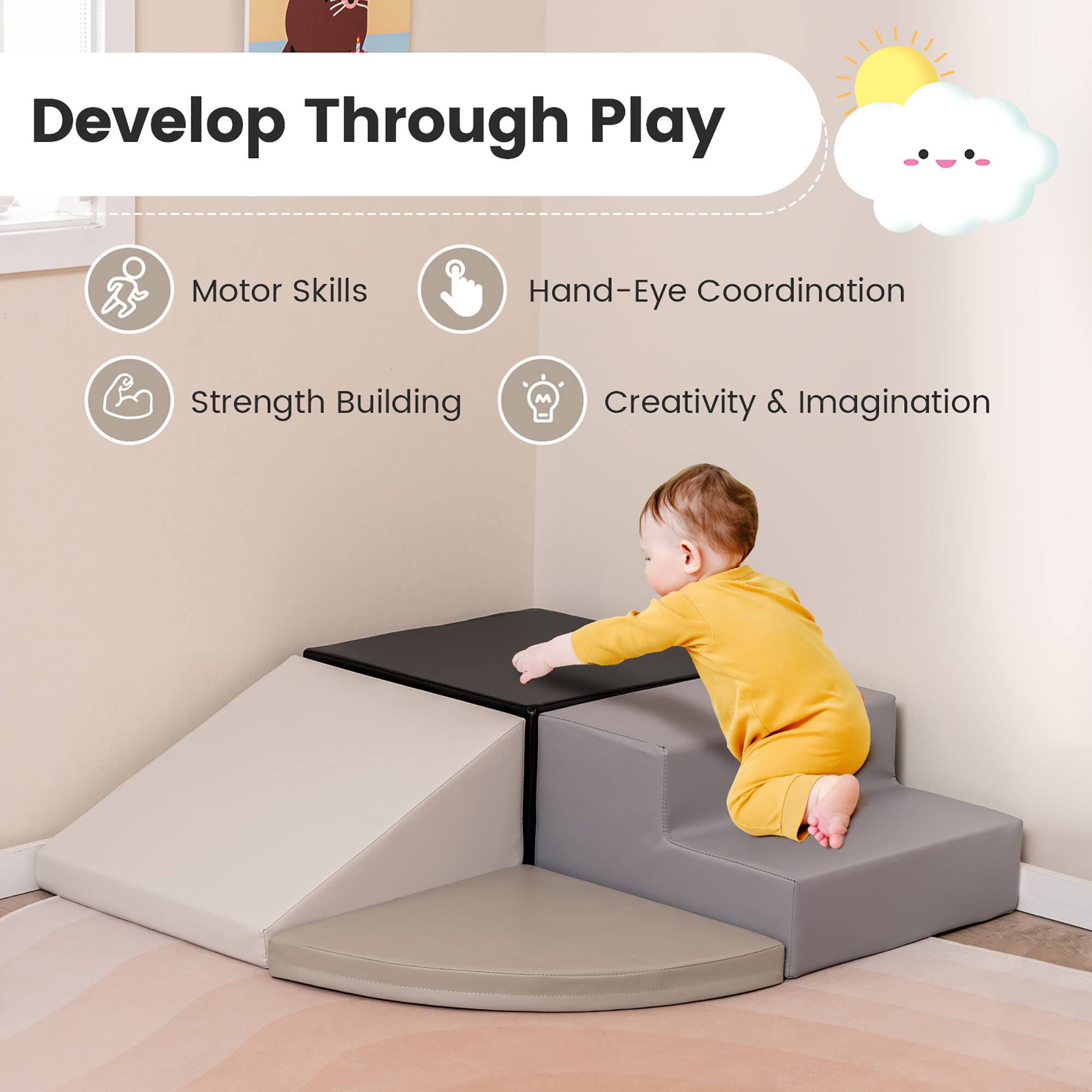 Develop Through Play

- Motor Skills
- Hand-Eye Coordination
- Strength Building
- Creativity & Imagination