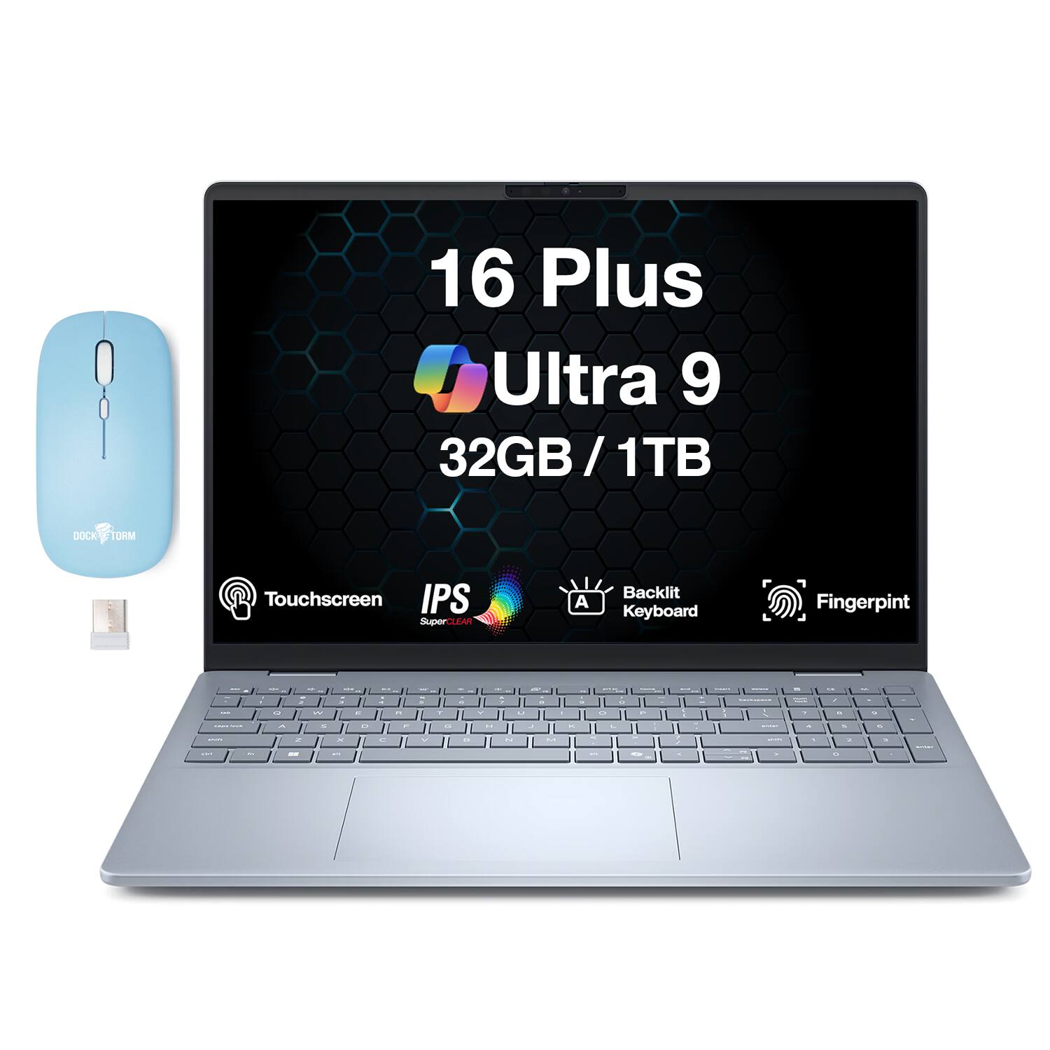 Dell - Refurbished Excellent - Upgraded - 16 Plus Laptop 16.0 WUXGA Display (Ultra 9-288V, 32GB, 1TB SSD, Win 11 Pro) w/Dockztorm Wireless Mouse - Blue