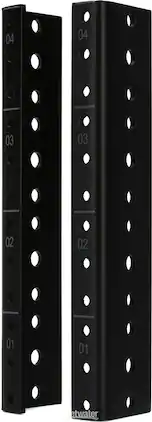 Gator - 4U Steel Rack Rails with 10-32 Tapped Holes and Printed Rack Unit Numbers - Pair