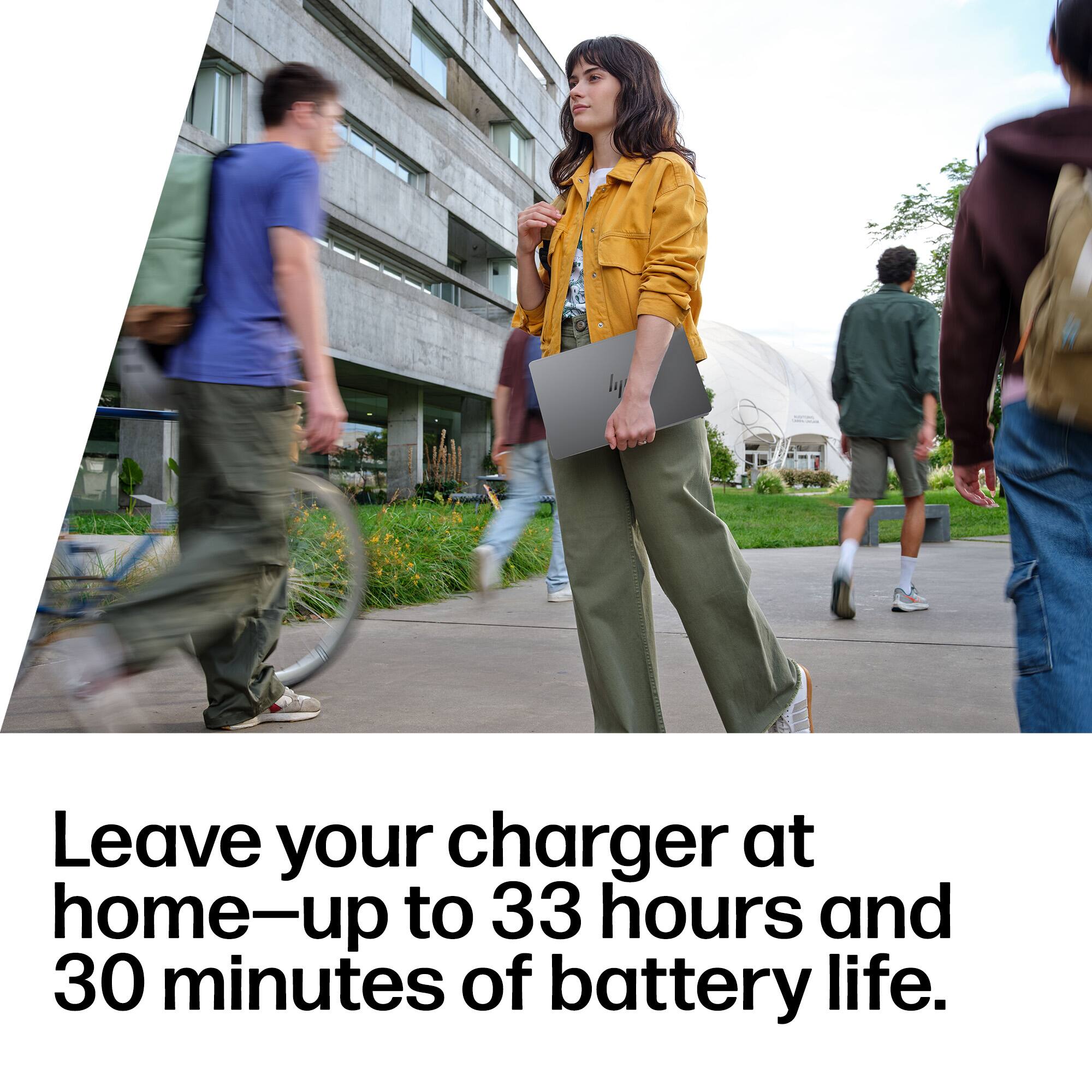 Leave your charger at home—up to 33 hours and 30 minutes of battery life.