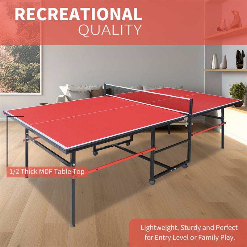 Recreational Quality  
1/2 Thick MDF Table Top  
Lightweight, Sturdy and Perfect for Entry Level or Family Play.
