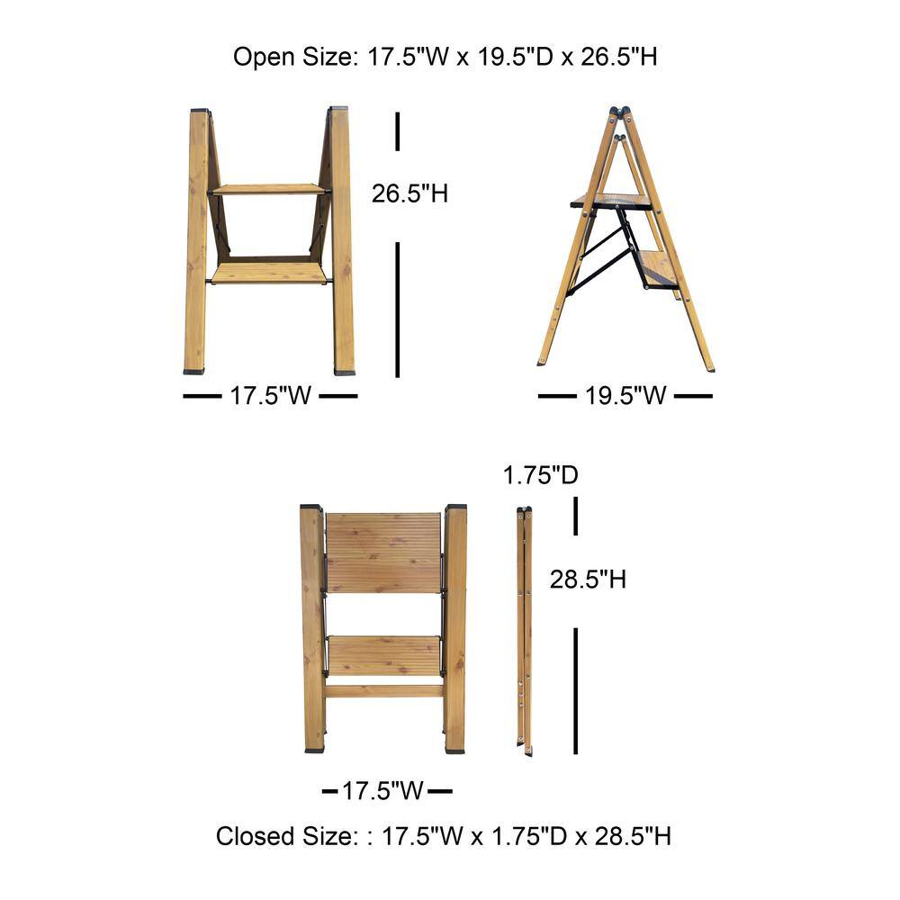 Open Size: 17.5"W x 19.5"D x 26.5"H  
Closed Size: 17.5"W x 1.75"D x 28.5"H