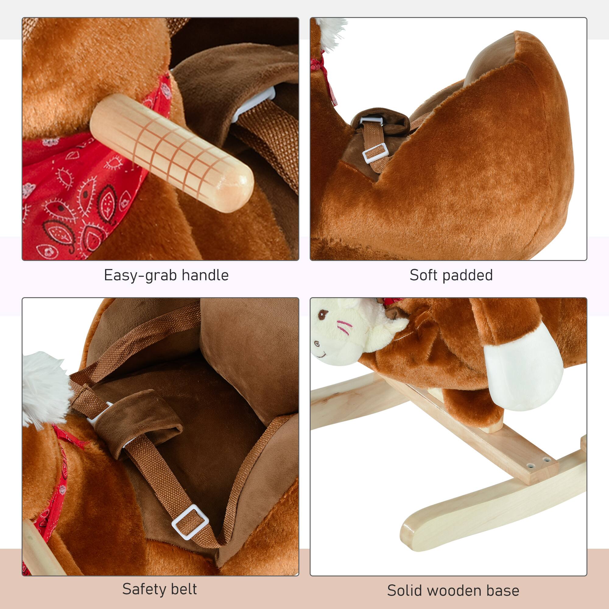 Easy-grab handle  
Soft padded  
Safety belt  
Solid wooden base