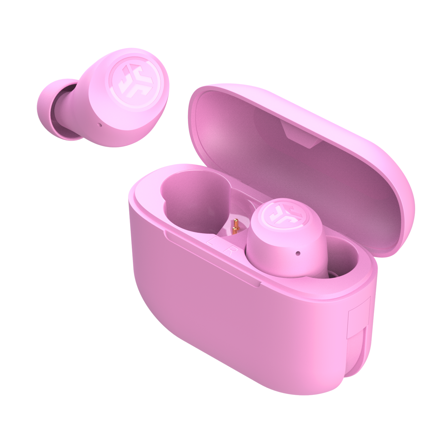Angle. JLab - GO Air POP True Wireless In-Ear Bluetooth Headphones - Pink.
