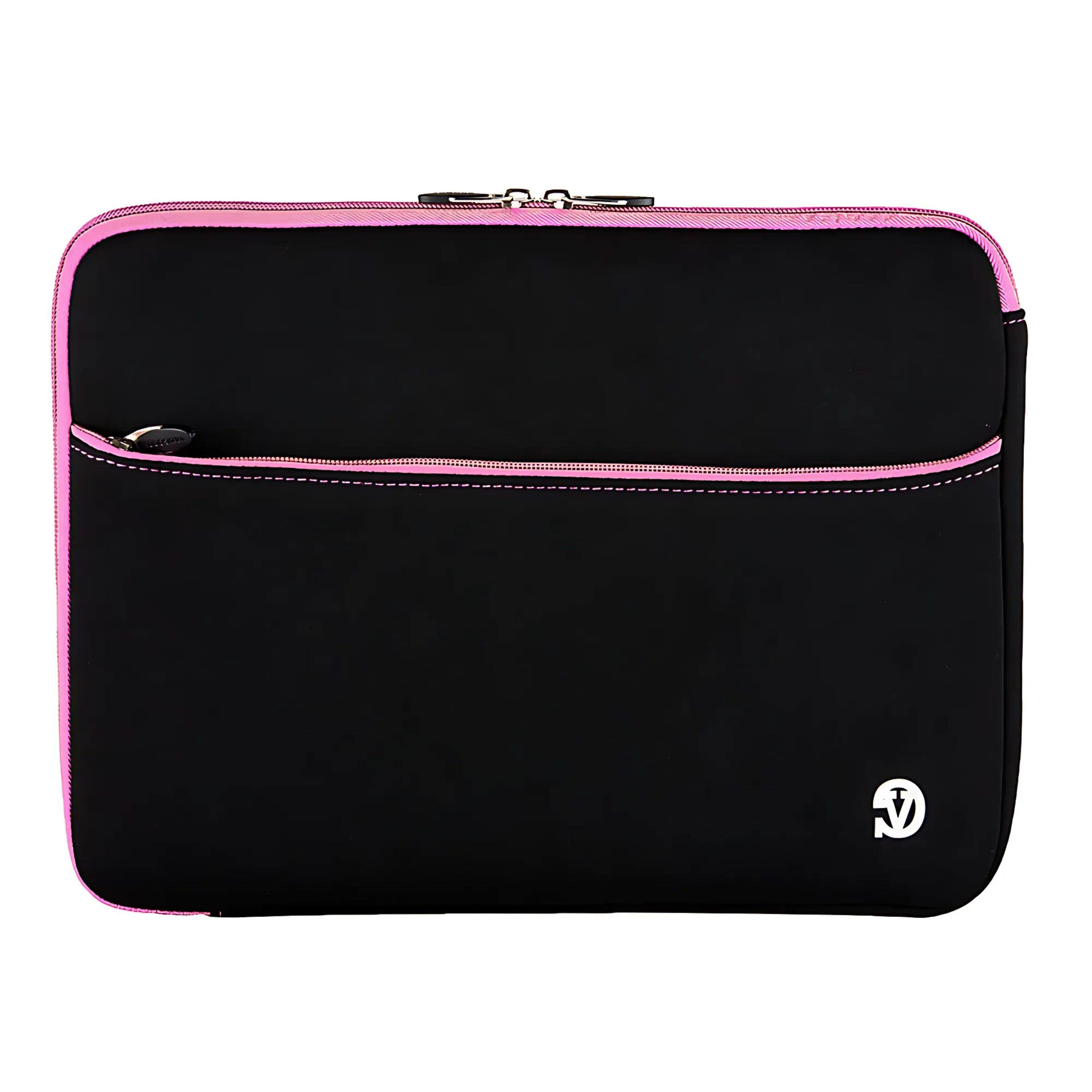 Kitcheniva - Neoprene Laptop Sleeve Case Cover Zip Bag For 11" Laptop - Black/Baby Pink