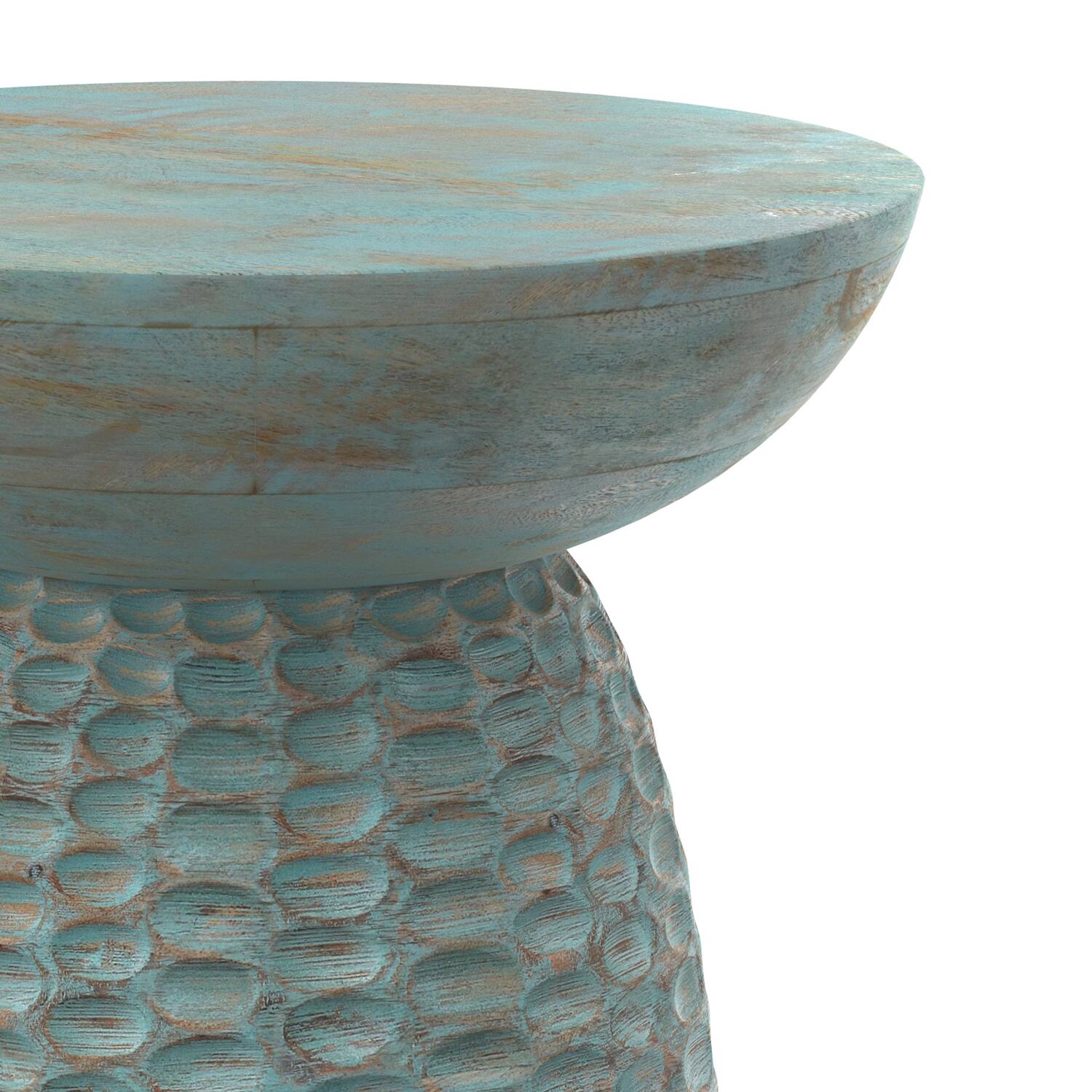 Alt View 8. Simpli Home - Boyd 16 inch Wide Solid Mango Contemporary Tall Accent Table in Teal Wash, Assembled - Teal Wash.