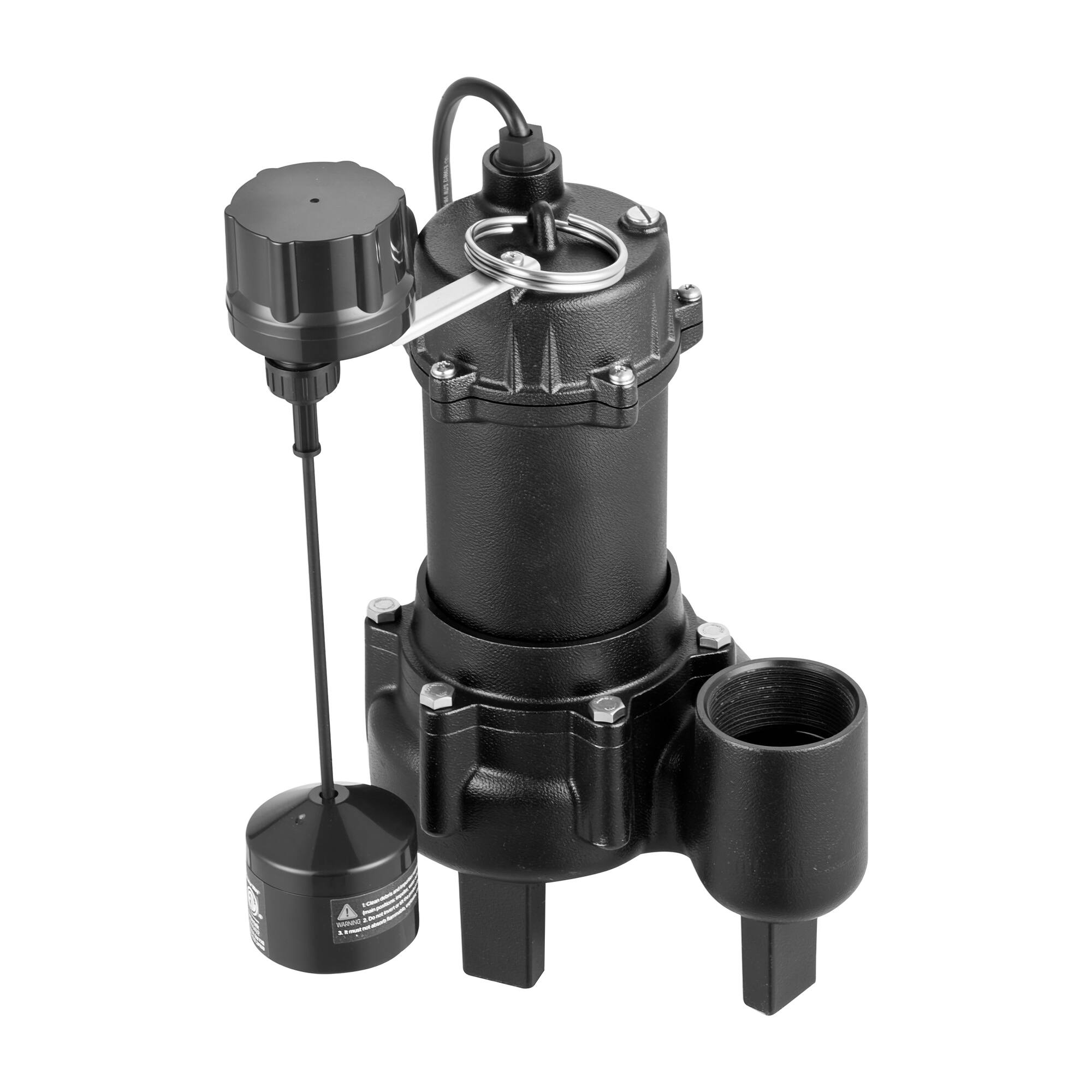 Alt View 5. VEVOR - Sewage Pump System, 1/2 HP, 4800 GPH Cast Iron Sewage Pump with Basin Kit, 120 Volt Automatic Outdoor Water - Black.