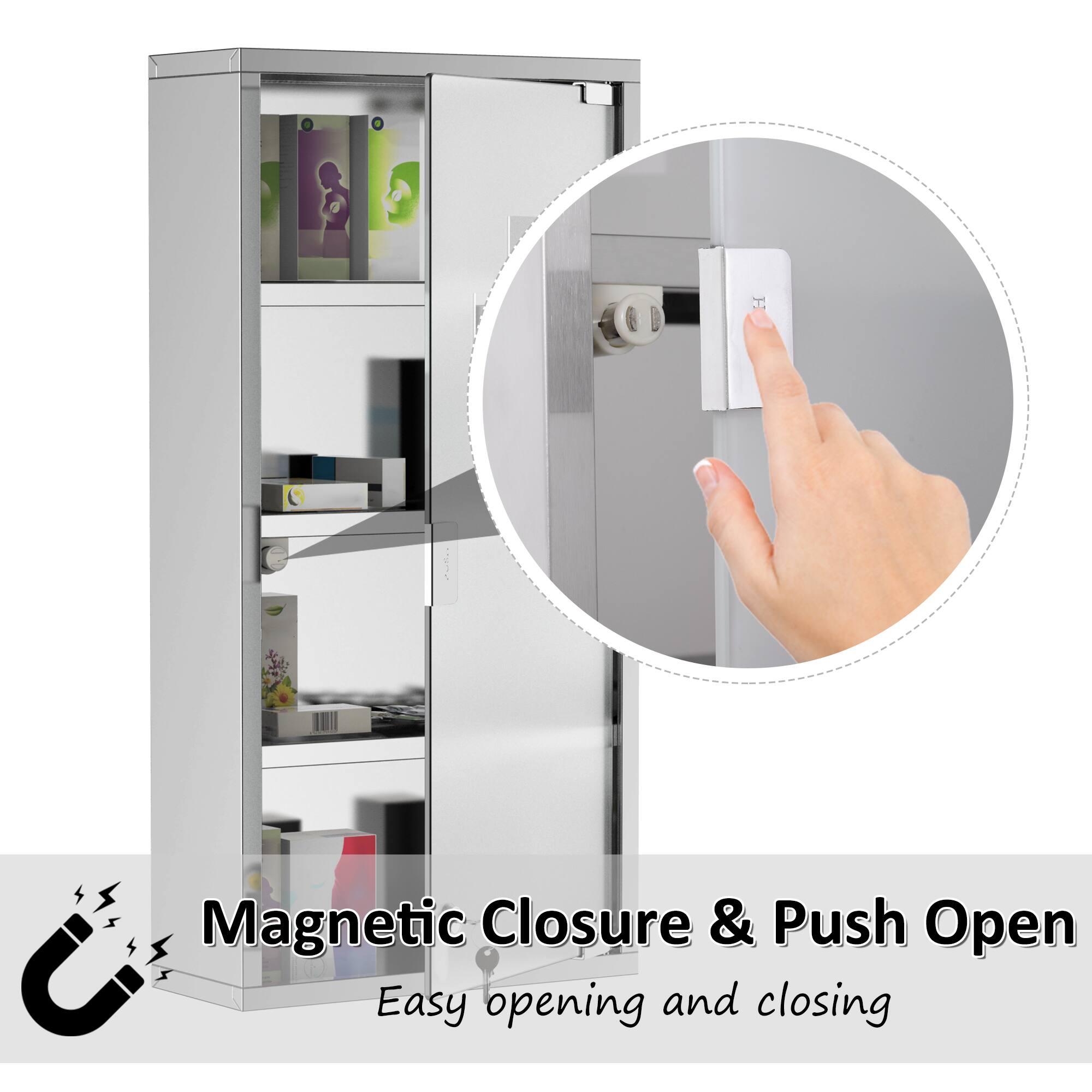 Magnetic Closure & Push Open
Easy opening and closing