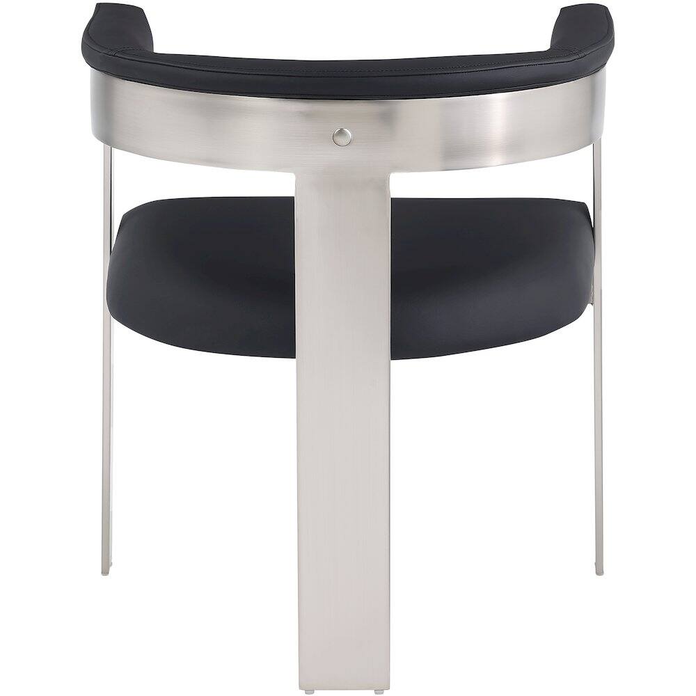 Alt View 1. Meridian Furniture - Romeo Black Vegan Leather Dining Chair, Set of 2 - Black.