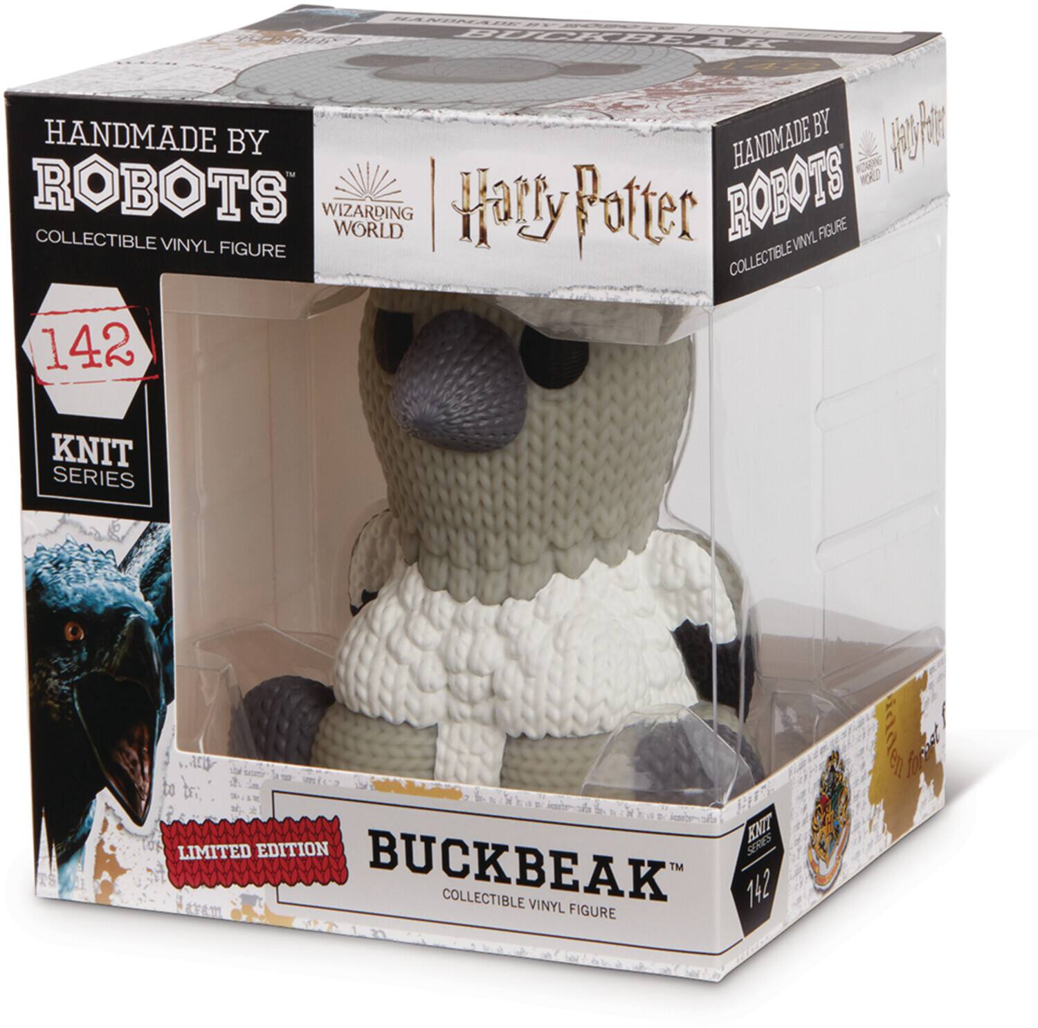 HANDMADE BY ROBOTS  
COLLECTIBLE VINYL FIGURE  
WIZARDING WORLD  

142  
KNIT SERIES  

Harry Potter  

BUCKBEAK  
COLLECTIBLE VINYL FIGURE  

LIMITED EDITION  

142