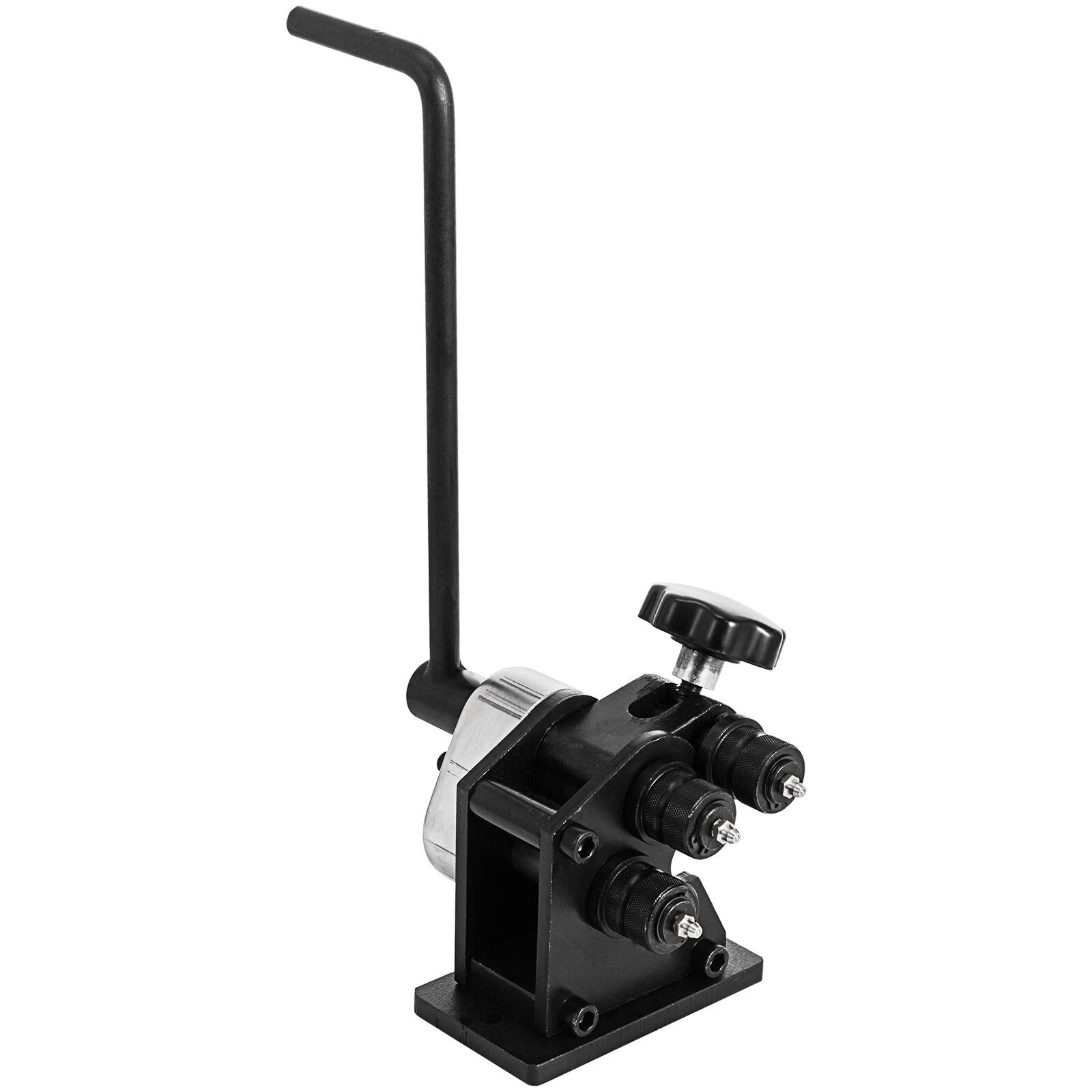 Alt View 5. VEVOR - Manual Plate Steel Ring Bender 13-1/2inch Single Pinch Portable Hand Crank Ring Handle Rolling 3inch - Black.