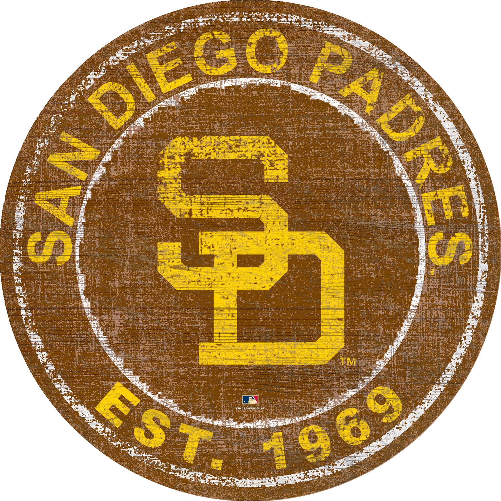 San Diego Padres 24'' Round Heritage Logo Sign