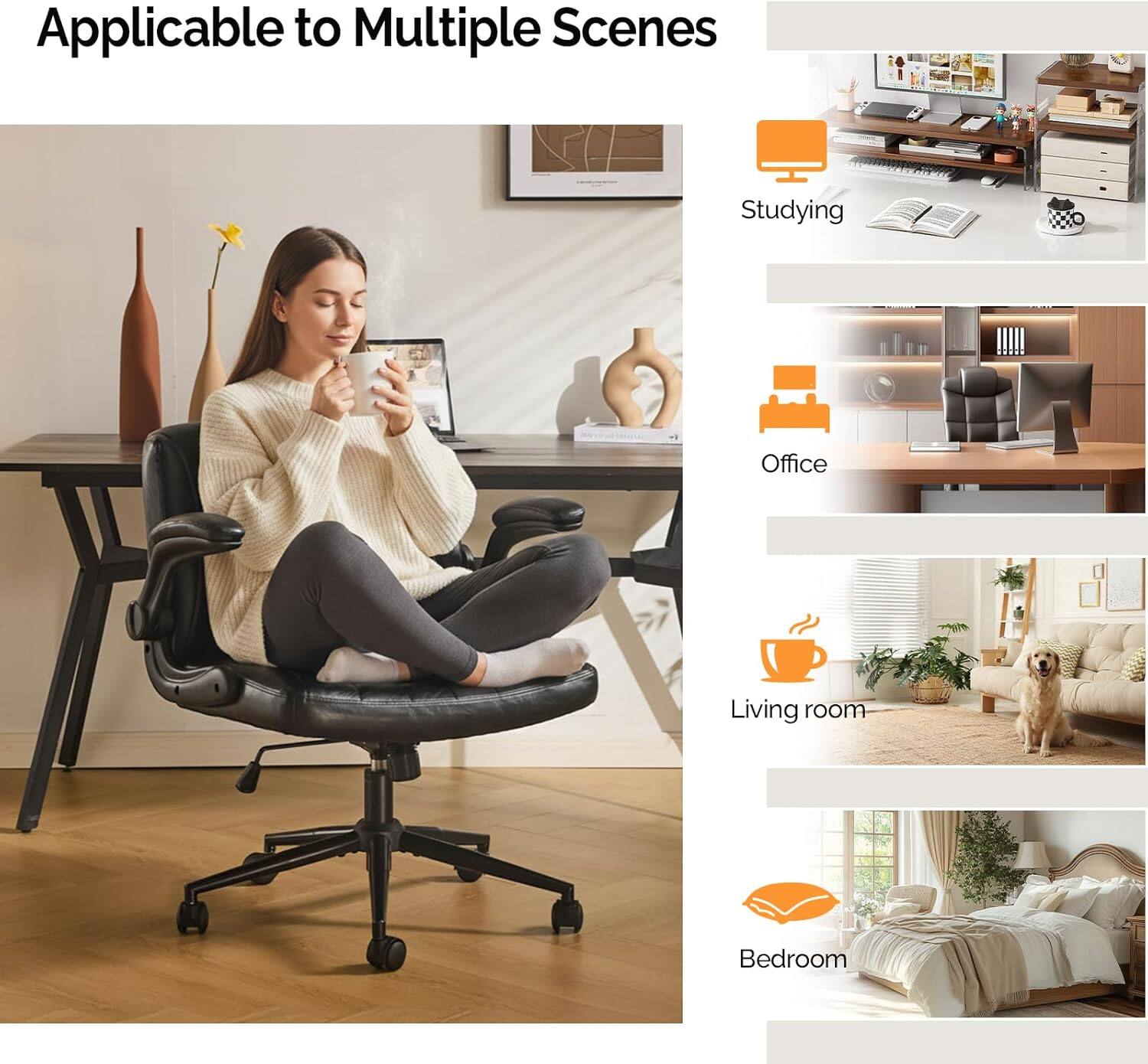 Applicable to Multiple Scenes

- Studying
- Office
- Living room
- Bedroom