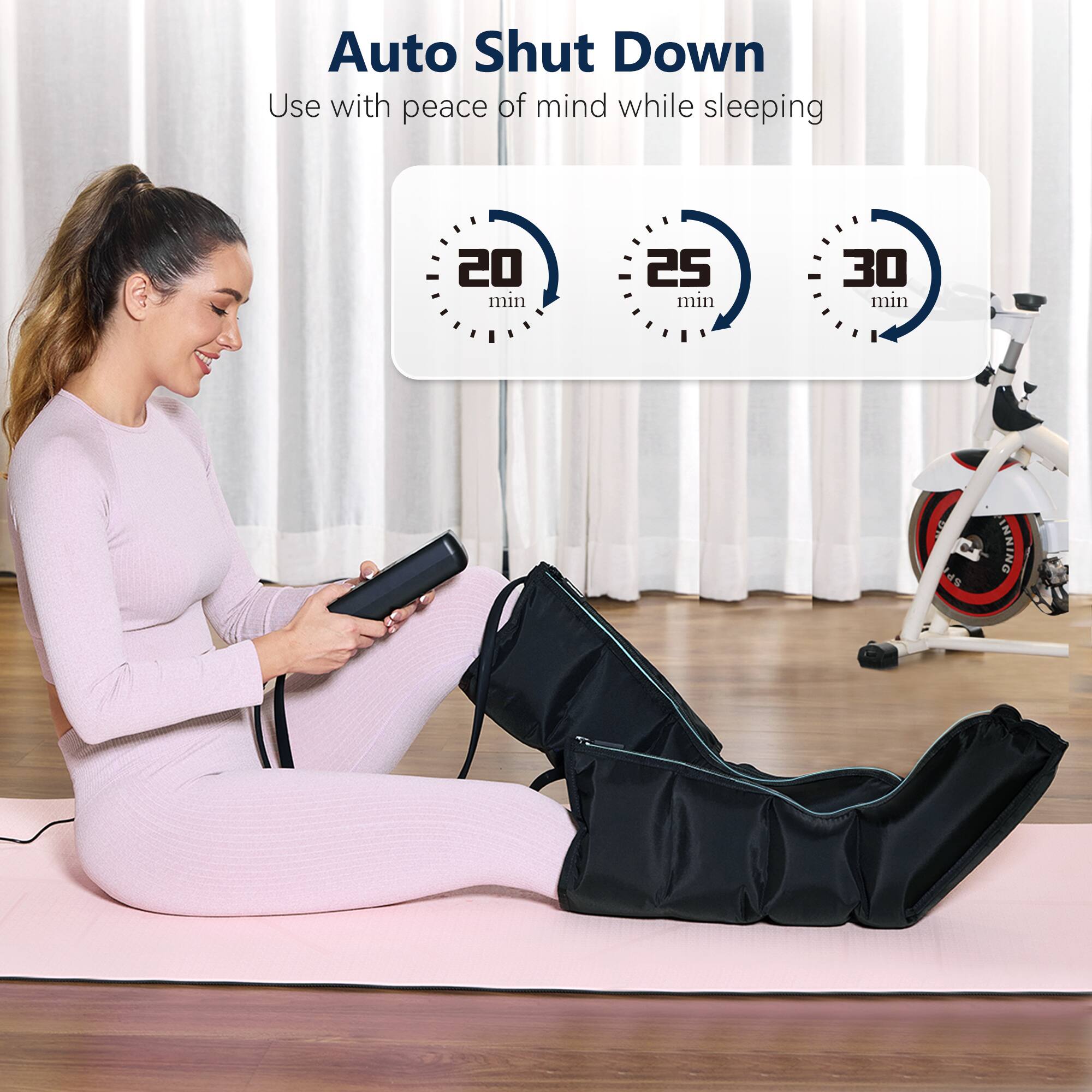 CINCOM Leg & Foot Air Compression Massager with Handheld Controller ...
