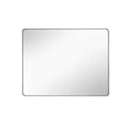 Boyel Living - 28-Inch x 36-Inch Rectangular Aluminum-Framed Bathroom Wall Mirror - White
