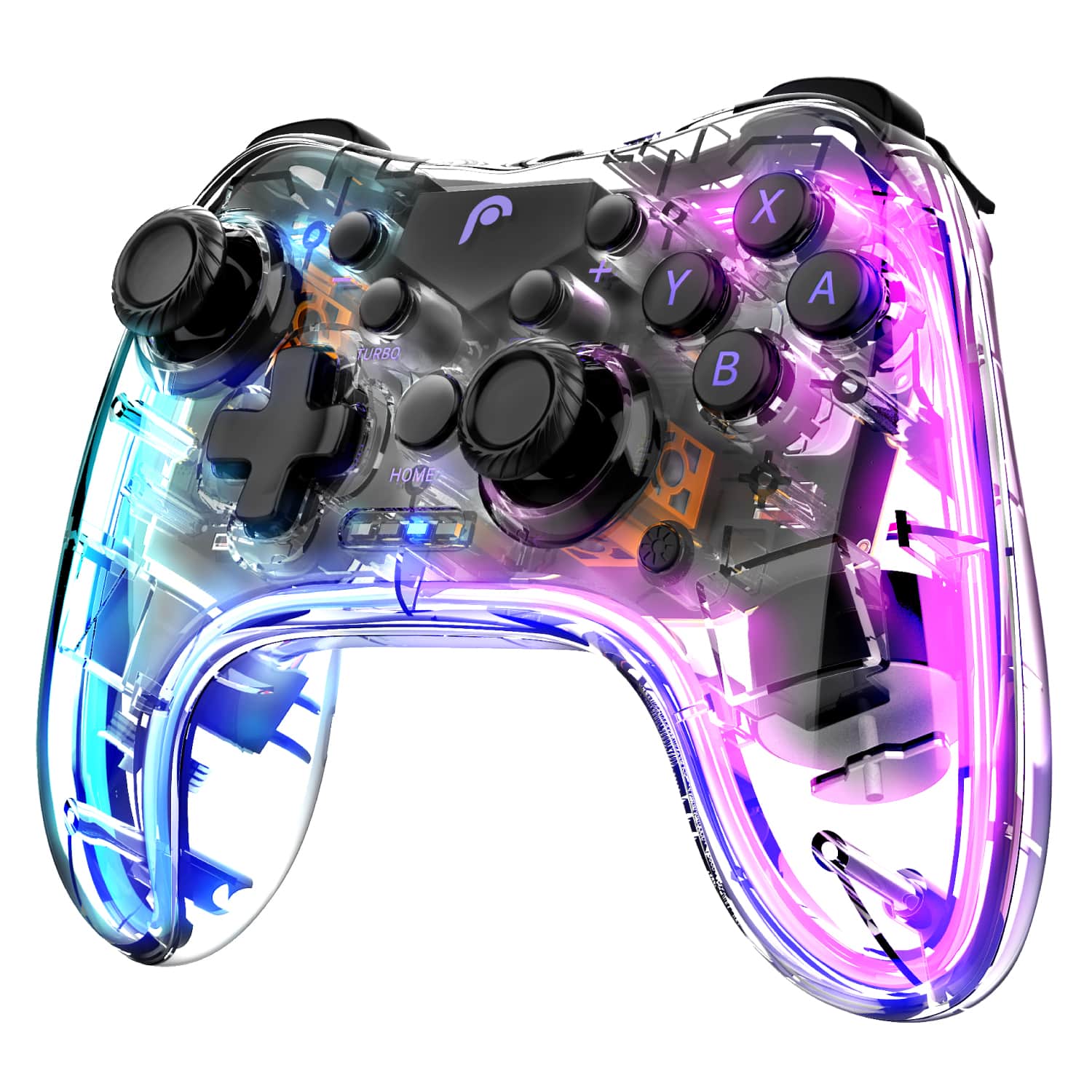 Fosmon - For Nintendo Switch Pro Controller, Nintendo Switch Controller Pro, Wireless Gaming Controller for Switch OLED Lite PC - Clear