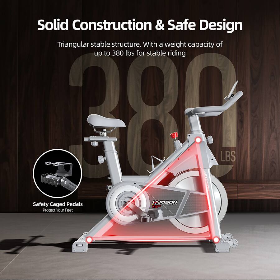Solid Construction & Safe Design

Triangular stable structure, with a weight capacity of up to 380 lbs for stable riding

Safety Caged Pedals
Protect Your Feet